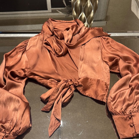 Wilfred Copper Satin Blouse - Picture 3 of 9